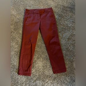LOFT modern chino crop burgundy color size 0 great condition no flaws